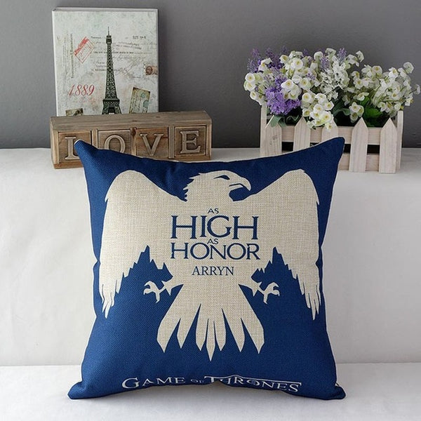 18" Square Game of Thrones Cotton Linen Cushion Cover Sofa Decorative Throw Pillow Home Chair Car Seat Pillow Case almofadas