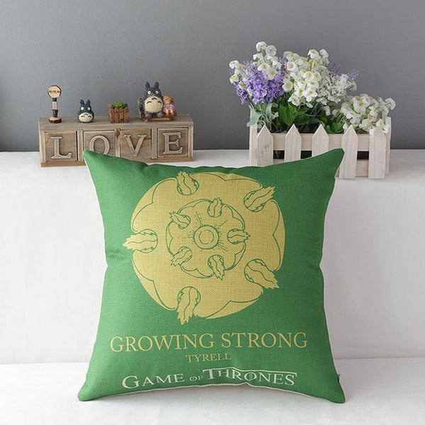 18" Square Game of Thrones Cotton Linen Cushion Cover Sofa Decorative Throw Pillow Home Chair Car Seat Pillow Case almofadas