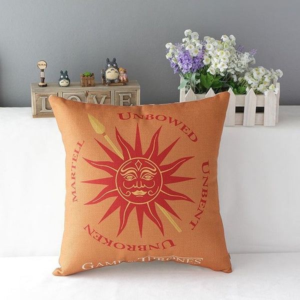 18" Square Game of Thrones Cotton Linen Cushion Cover Sofa Decorative Throw Pillow Home Chair Car Seat Pillow Case almofadas
