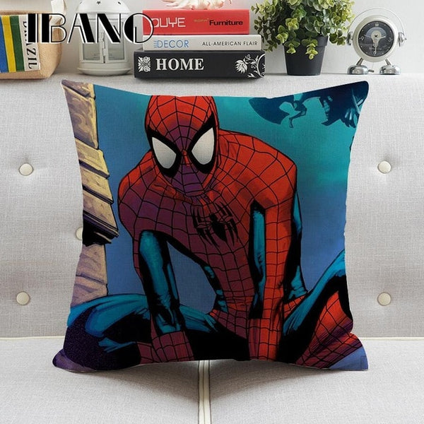 Decorative Cushions for Sofas Car Office Bedding Cotton Line Cushion Cover 45x45cm 1PCS Spiderman Pattern Pillow Covers