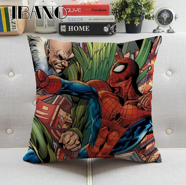 Decorative Cushions for Sofas Car Office Bedding Cotton Line Cushion Cover 45x45cm 1PCS Spiderman Pattern Pillow Covers