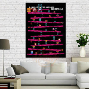Donkey Kong - Retro Nintendo Gaming Poster (Classic Donkey Kong / NES) , 40x60 cm Home Decoration Custom canvas poster