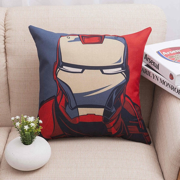 Super Heroes Spiderman Ironman Superman Sofa Pillow Case Cover The Avengers logo office Chair Seat Captain America Cushion Cover