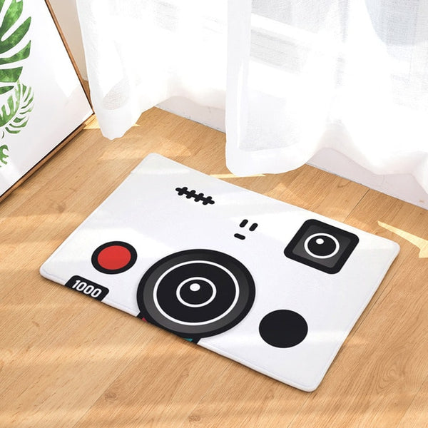 Retro Entrance Mat Waterproof Anti-Slip Doormat Game Play Camera Printed Carpets Bedroom Rugs Decorative Stair Mats Home Decor