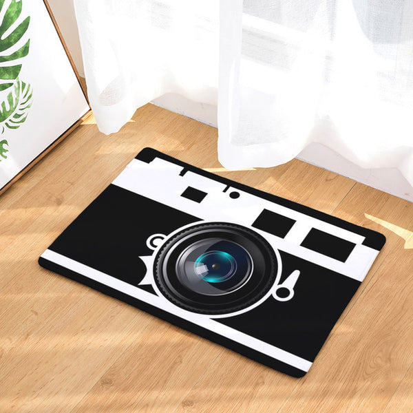 Retro Entrance Mat Waterproof Anti-Slip Doormat Game Play Camera Printed Carpets Bedroom Rugs Decorative Stair Mats Home Decor