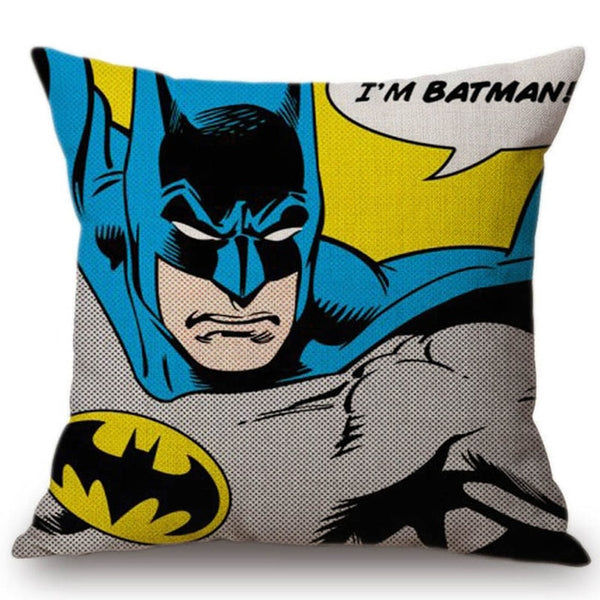 18" POP Art Super Heroes Hulk Spiderman Superman Batman Comic Home Decorative Sofa Throw Pillow Case Cotton Linen Cushion Cover