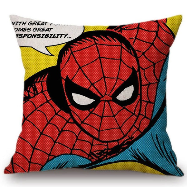 18" POP Art Super Heroes Hulk Spiderman Superman Batman Comic Home Decorative Sofa Throw Pillow Case Cotton Linen Cushion Cover