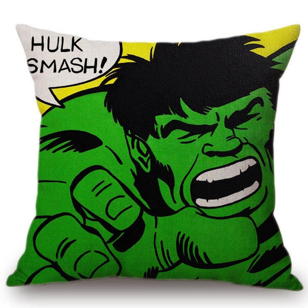 18" POP Art Super Heroes Hulk Spiderman Superman Batman Comic Home Decorative Sofa Throw Pillow Case Cotton Linen Cushion Cover