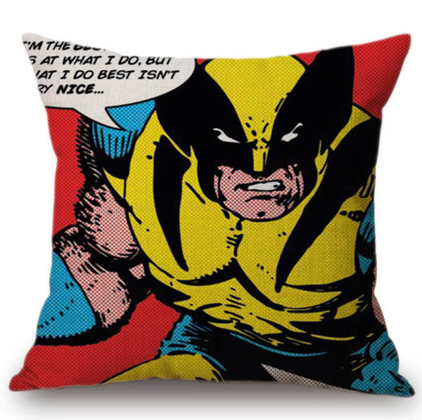 18" POP Art Super Heroes Hulk Spiderman Superman Batman Comic Home Decorative Sofa Throw Pillow Case Cotton Linen Cushion Cover