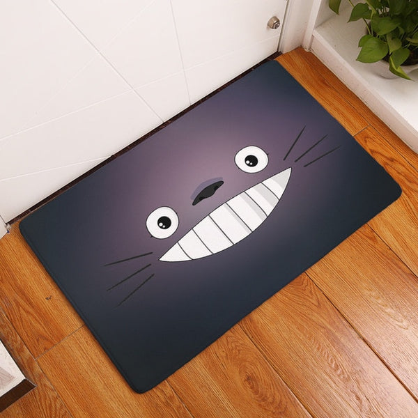 Flannel anti-slip mats Totoro cat cute animal printed Rectangular Mat 40*60cm Entrance Doormats Washable Kitchen Floor Bathroom