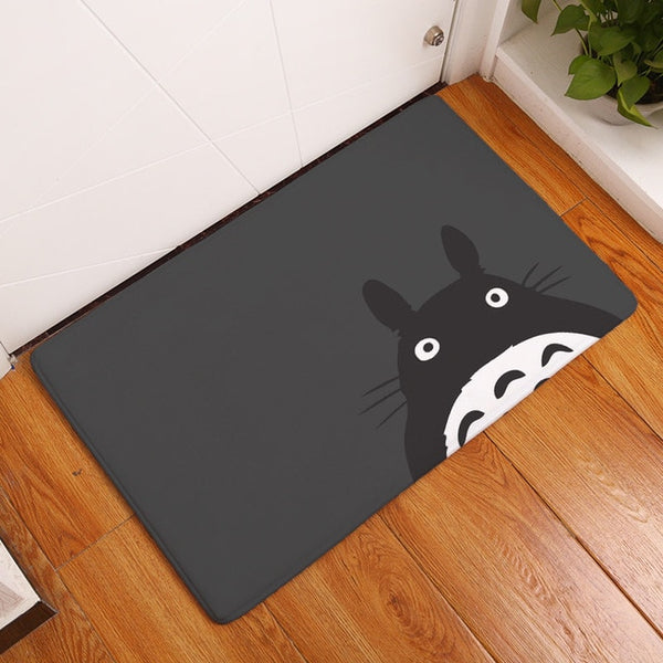 Flannel anti-slip mats Totoro cat cute animal printed Rectangular Mat 40*60cm Entrance Doormats Washable Kitchen Floor Bathroom