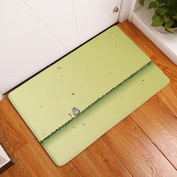 Flannel anti-slip mats Totoro cat cute animal printed Rectangular Mat 40*60cm Entrance Doormats Washable Kitchen Floor Bathroom