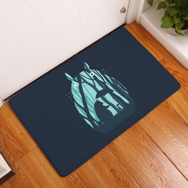 Flannel anti-slip mats Totoro cat cute animal printed Rectangular Mat 40*60cm Entrance Doormats Washable Kitchen Floor Bathroom