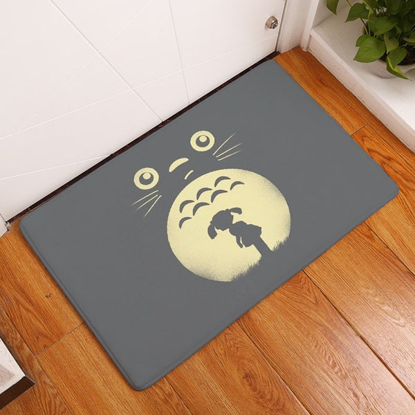 Flannel anti-slip mats Totoro cat cute animal printed Rectangular Mat 40*60cm Entrance Doormats Washable Kitchen Floor Bathroom