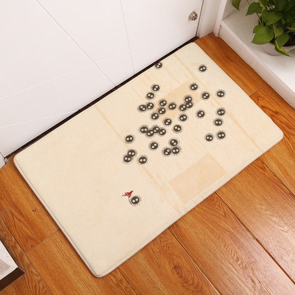 Flannel anti-slip mats Totoro cat cute animal printed Rectangular Mat 40*60cm Entrance Doormats Washable Kitchen Floor Bathroom