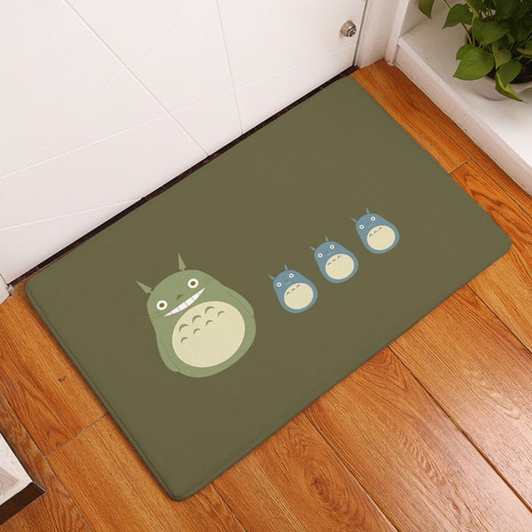 Flannel anti-slip mats Totoro cat cute animal printed Rectangular Mat 40*60cm Entrance Doormats Washable Kitchen Floor Bathroom