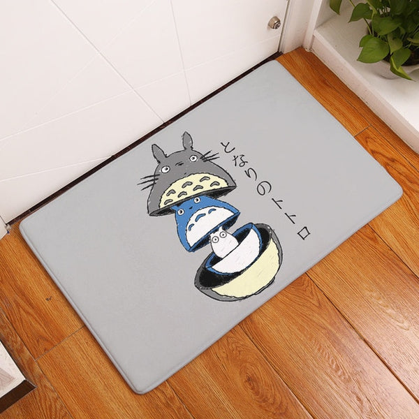 Flannel anti-slip mats Totoro cat cute animal printed Rectangular Mat 40*60cm Entrance Doormats Washable Kitchen Floor Bathroom