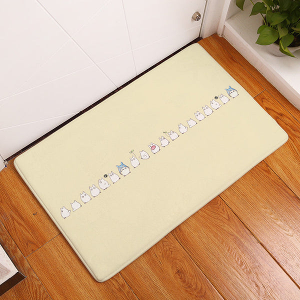 Flannel anti-slip mats Totoro cat cute animal printed Rectangular Mat 40*60cm Entrance Doormats Washable Kitchen Floor Bathroom