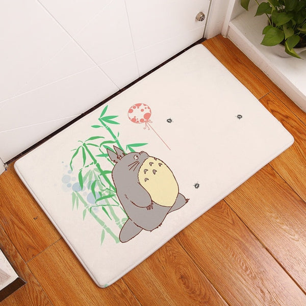 Flannel anti-slip mats Totoro cat cute animal printed Rectangular Mat 40*60cm Entrance Doormats Washable Kitchen Floor Bathroom