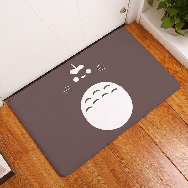 Flannel anti-slip mats Totoro cat cute animal printed Rectangular Mat 40*60cm Entrance Doormats Washable Kitchen Floor Bathroom