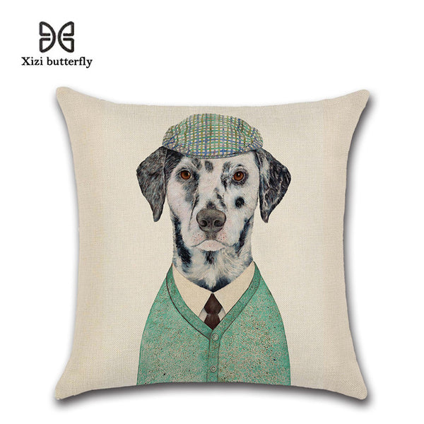 Animal Mr.Cat Famliy Printed Pillow Case Cushion Cotton Linen Cartoon Throw Pillow Cover for Home Office Hotel Coussin 45*45 CM