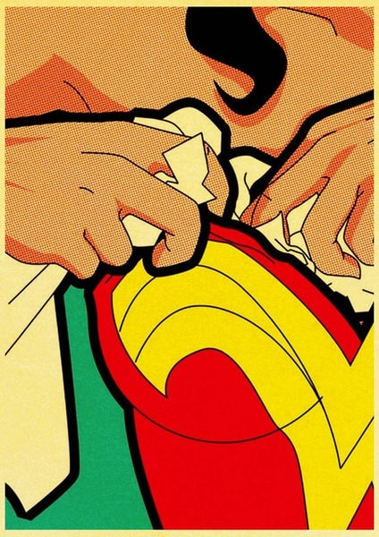 Vintage poster Funny Marvel Superhero Superman Batman Flash Movie Posters kraft paper wall art painting Retro poster home decor