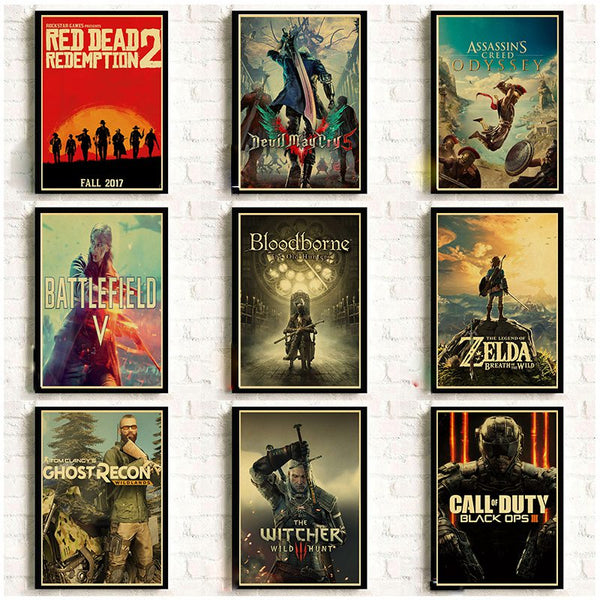Classic Game Retro Poster Vinatge Wall Decoration Good Quality Printed Wall Painting Home Room Art Wall Posters