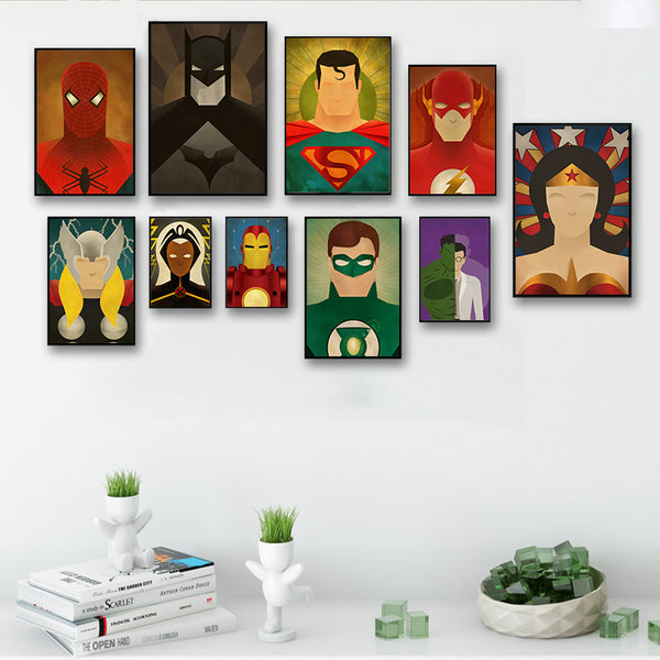 Elegant Poetry Superhero Avenger  Flash Cartoon Canvas Painting Art Print Poster Picture Wall Painting Home Decor