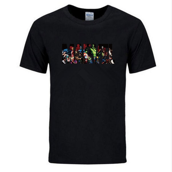 New Fashion Marvel Short Sleeve T-shirt Men Superhero print t shirt O-neck comic Marvel shirts tops men clothes Tee