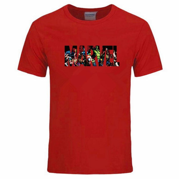 New Fashion Marvel Short Sleeve T-shirt Men Superhero print t shirt O-neck comic Marvel shirts tops men clothes Tee