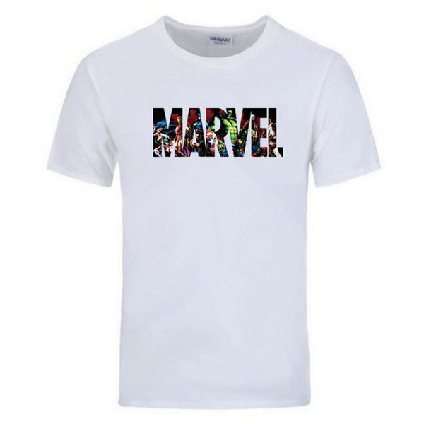 New Fashion Marvel Short Sleeve T-shirt Men Superhero print t shirt O-neck comic Marvel shirts tops men clothes Tee