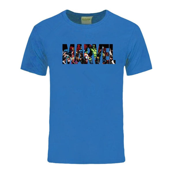New Fashion Marvel Short Sleeve T-shirt Men Superhero print t shirt O-neck comic Marvel shirts tops men clothes Tee