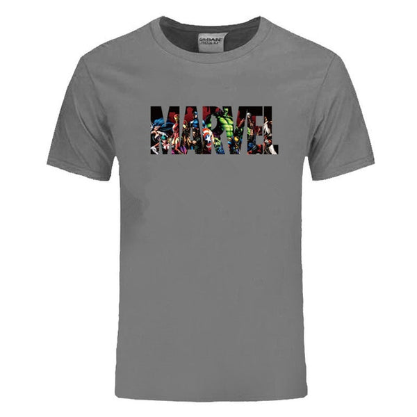 New Fashion Marvel Short Sleeve T-shirt Men Superhero print t shirt O-neck comic Marvel shirts tops men clothes Tee