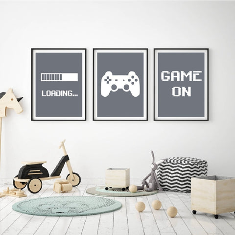 Gaming Minimalist Art Canvas Poster Painting Boys Room Decorative , Video Game Wall Pictures Print For Gamer Room Decoration