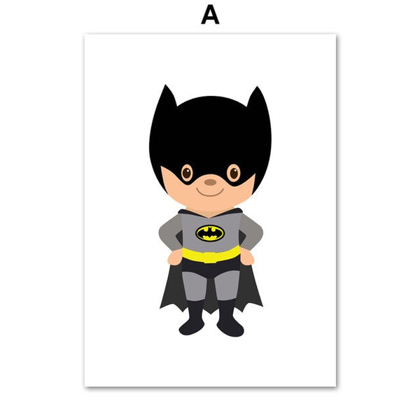 Superhero Batman Spider-man Quotes Wall Art Canvas Painting Nordic Posters And Prints Cartoon Wall Pictures Kids Room Boy Decor