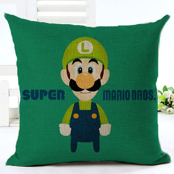 2019 Cartoon Decorative Throw Pillow Super Mario Mushroom Cotton Linen Cushion cover For Sofa Home Decor Almofadas conjes