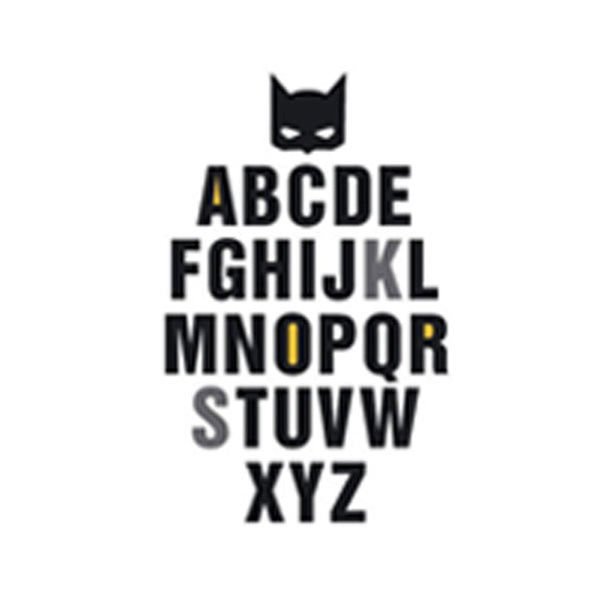 Classic Batman Logo Super Hero Canvas Painting ABC Alphabet Nursery Wall Art Posters Prints Pictures for Kids Room Home Decor