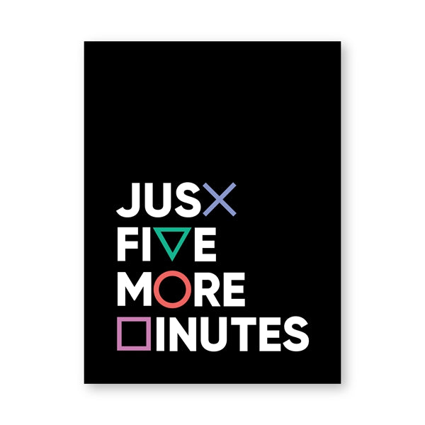 Gamer Gaming Geek Wall Art Prints Playstation Buttons Just Five More Minutes Canvas Painting Gamepad Controller Boys Room Decor