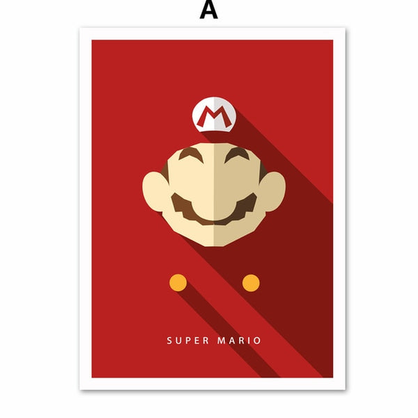 Super Mario Batman Super hero Wolverine Nordic Posters And Prints Wall Art Canvas Painting Wall Pictures Baby Kids Room Decor