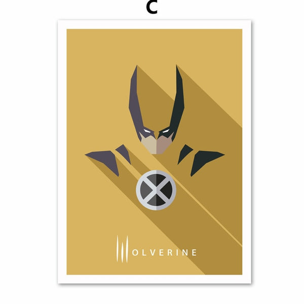Super Mario Batman Super hero Wolverine Nordic Posters And Prints Wall Art Canvas Painting Wall Pictures Baby Kids Room Decor