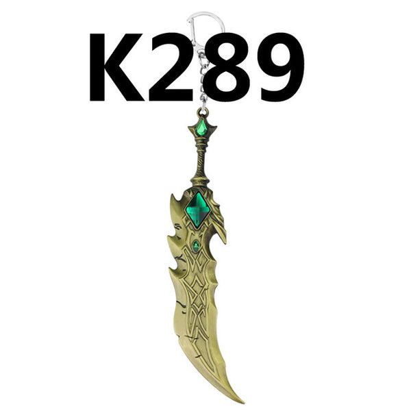 Fashion Game Jewelry Weapon LOL Keychain Tryndamere Keychain Weapon Model Keychain Game Knife Key Rings Jewelry Gift