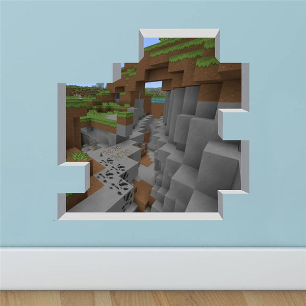 Cartoon Game Minecraft 3D Wall Stickers For Kids Rooms Mural Poster Home Decor Wall Decals Poster