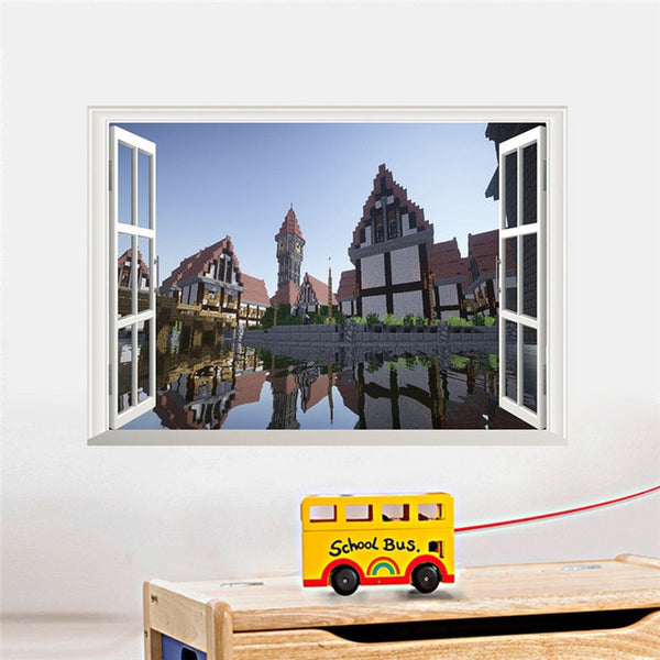 Cartoon Game Minecraft 3D Wall Stickers For Kids Rooms Mural Poster Home Decor Wall Decals Poster
