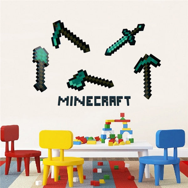 Cartoon Game Minecraft 3D Wall Stickers For Kids Rooms Mural Poster Home Decor Wall Decals Poster