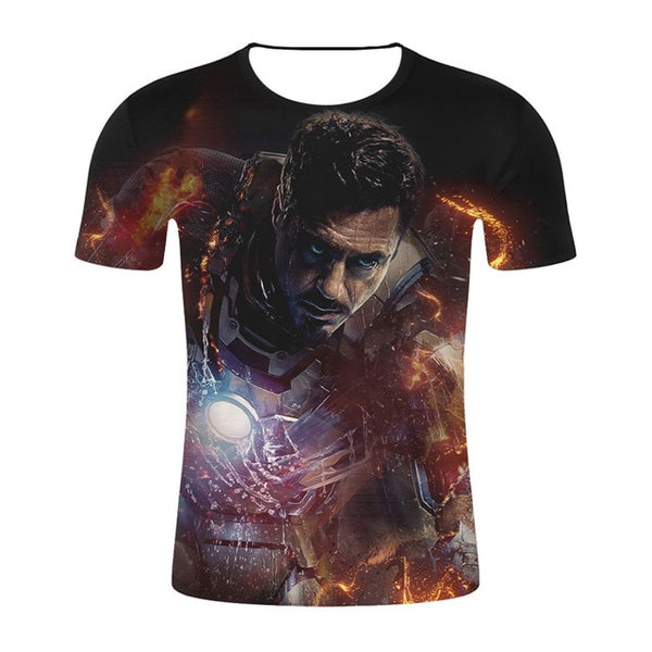 New Summer Marvel Avengers 3D Printed Ironman T Shirt Men Compression Crossfit Short Sleeve Men T-Shirt Fashion Fitness Clothing