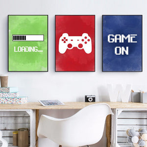 Video Game Wall Art Canvas Posters Prints Gaming Room Decor , Video Game Party Art Painting Pictures Boys Room Wall Decoration