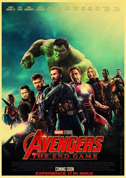 2019 New Marvel Movie Avengers Endgame Poster Kraft Paper Super Hero Retro Poster and Prints Cafe Room Wall Sticker Art Painting