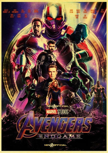 2019 New Marvel Movie Avengers Endgame Poster Kraft Paper Super Hero Retro Poster and Prints Cafe Room Wall Sticker Art Painting