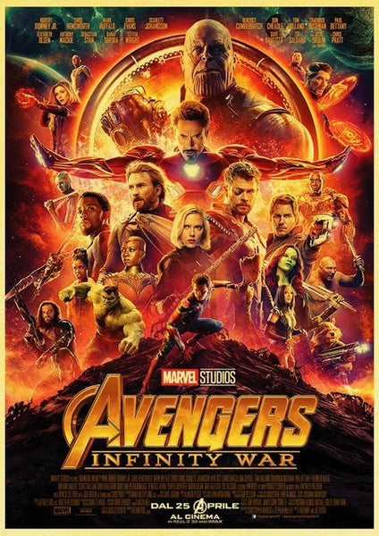 2019 New Marvel Movie Avengers Endgame Poster Kraft Paper Super Hero Retro Poster and Prints Cafe Room Wall Sticker Art Painting