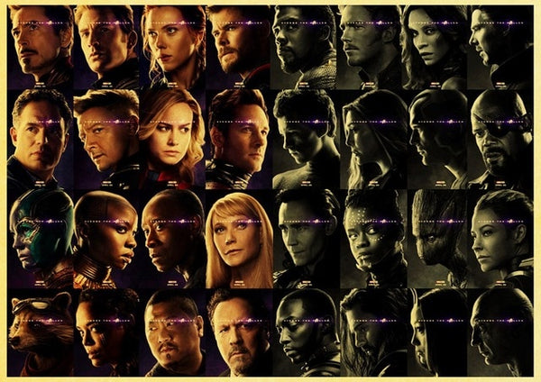 2019 New Marvel Movie Avengers Endgame Poster Kraft Paper Super Hero Retro Poster and Prints Cafe Room Wall Sticker Art Painting